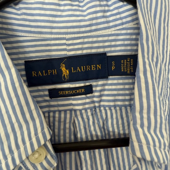 Ralph Lauren Men's Blue and White Striped Shirt - Picture 3 of 4